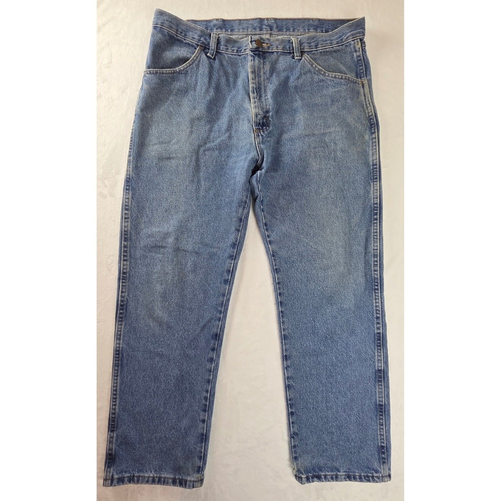 Rustler Mens Regular Fit Straight Leg‎ Blue Denim Jeans 38x29 1087619SW